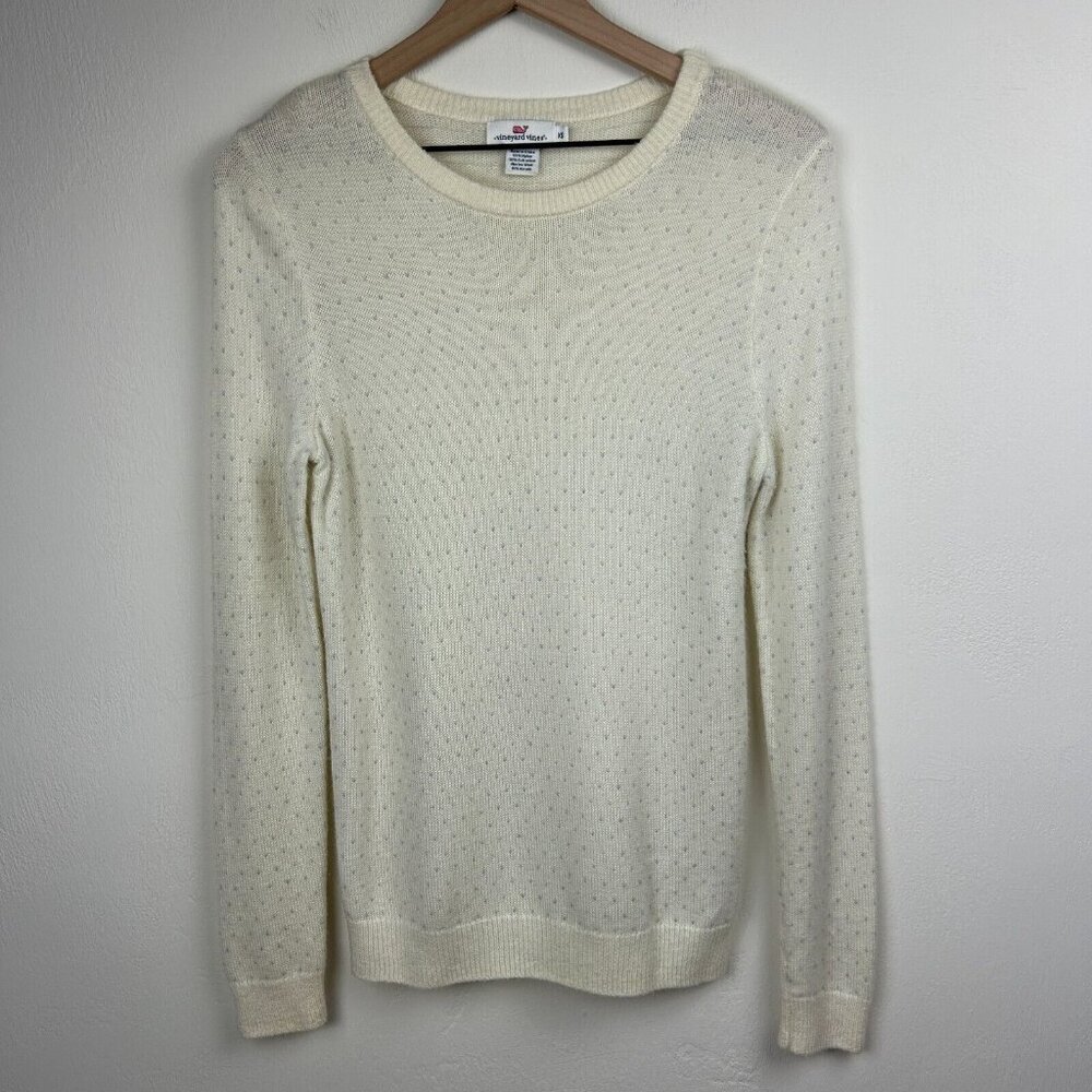 Vineyard Vines Sweater Womens XS Grandma Core Coastal Dots Merino Wool Ladies